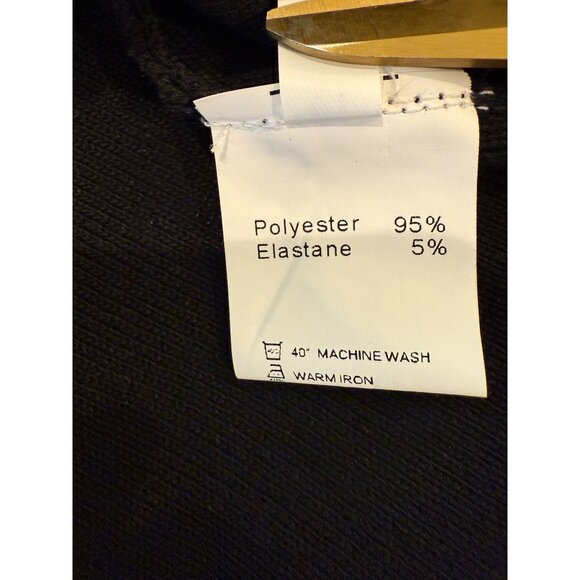 Vintage-Inspired Black Sleeveless Knit Dress With Pearl Buttons & Cream Trim Mid - Picture 7 of 10